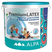 Краска влагостойкая Alpa Premium Latex для кухни и ванной база С 9,06 л