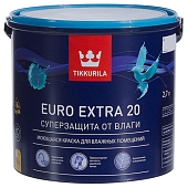Краска влагостойкая Tikkurila Euro Extra 20 база А 2,7 л